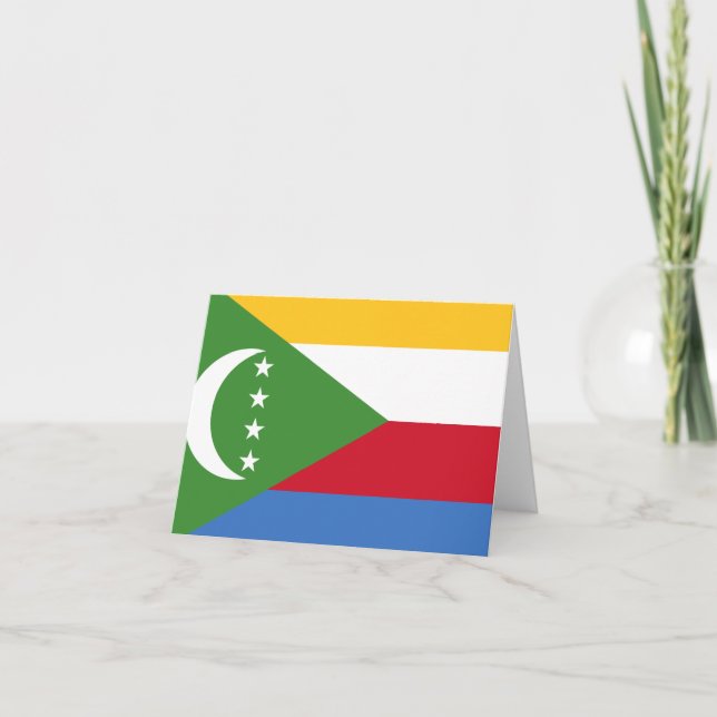 Comoros Flagga Kort (Framsida)