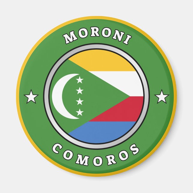 Comoros Flagga Magnet (Framsidan)