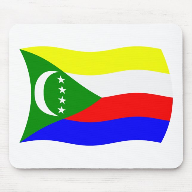 Comoros Flagga Mousepad Musmatta (Framsidan)