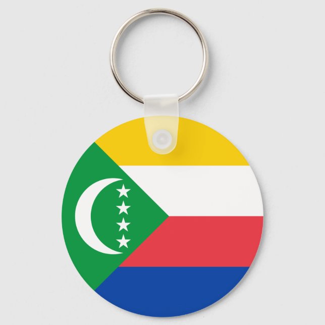 Comoros Flagga Nyckelring (Framsida)