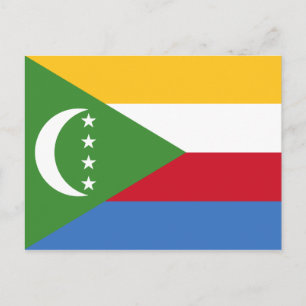 Comoros Flagga Postcard Vykort