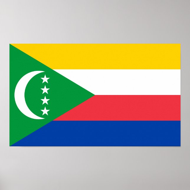 Comoros Flagga Poster (Framsidan)