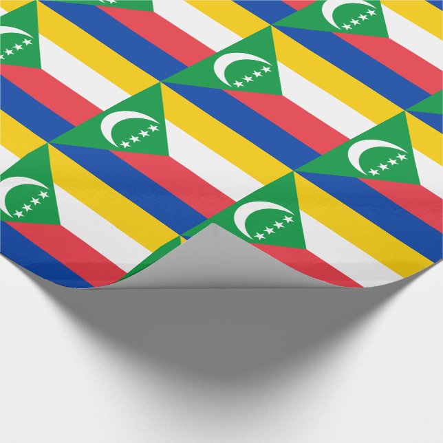 Comoros Flagga Presentpapper (Hörn)