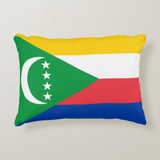 Comoros Flagga Prydnadskudde (Framsidan)