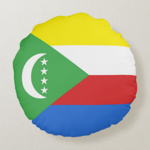 Comoros flagga rund kudde