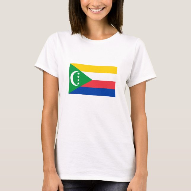 Comoros Flagga T Shirt (Framsida)