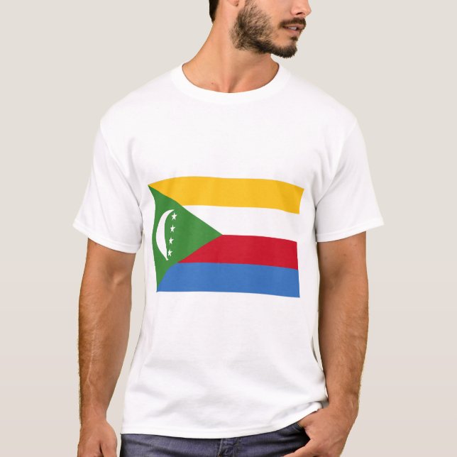 Comoros Flagga T Shirt (Framsida)