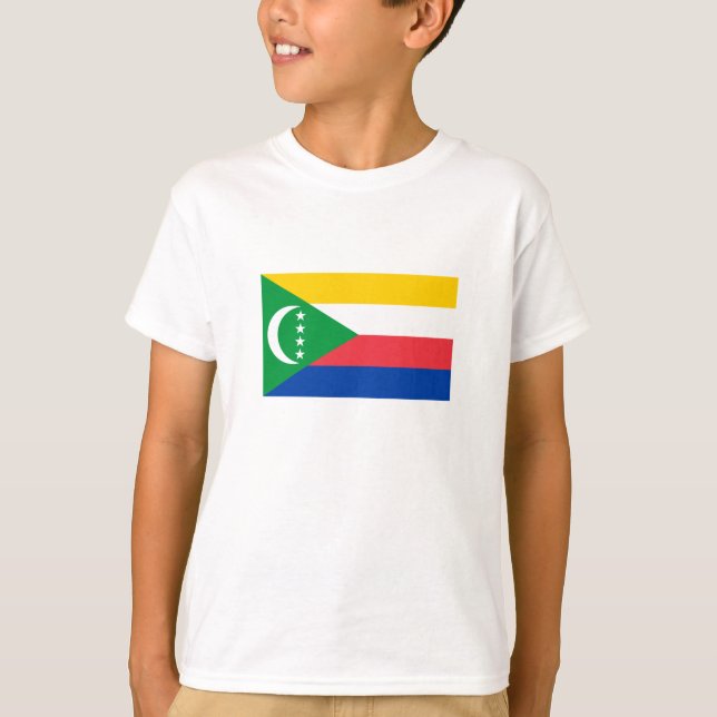 Comoros Flagga T Shirt (Framsida)