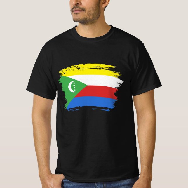 Comoros flagga t shirt (Framsida)