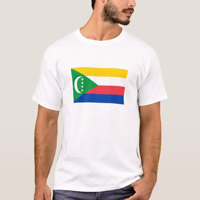 Comoros Flagga T Shirt (Framsida)