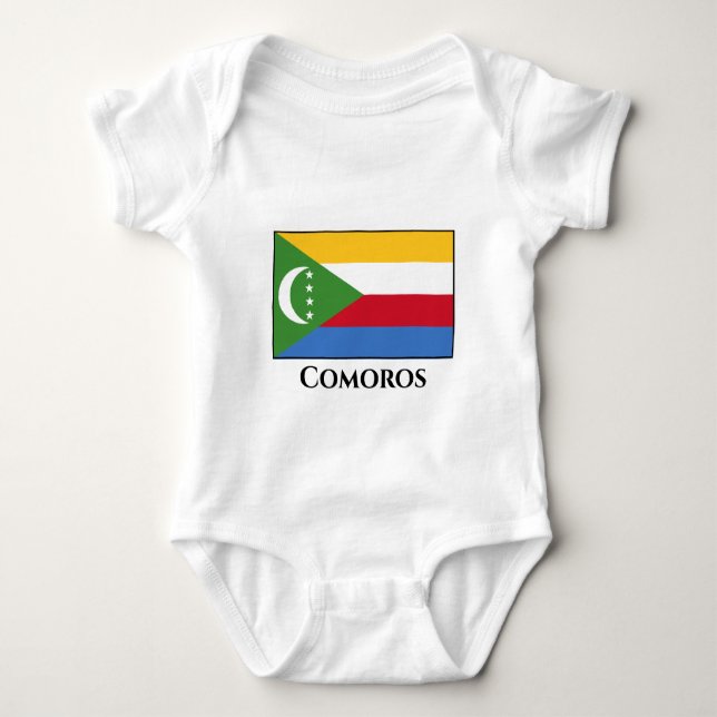 Comoros Flagga T Shirt (Framsida)