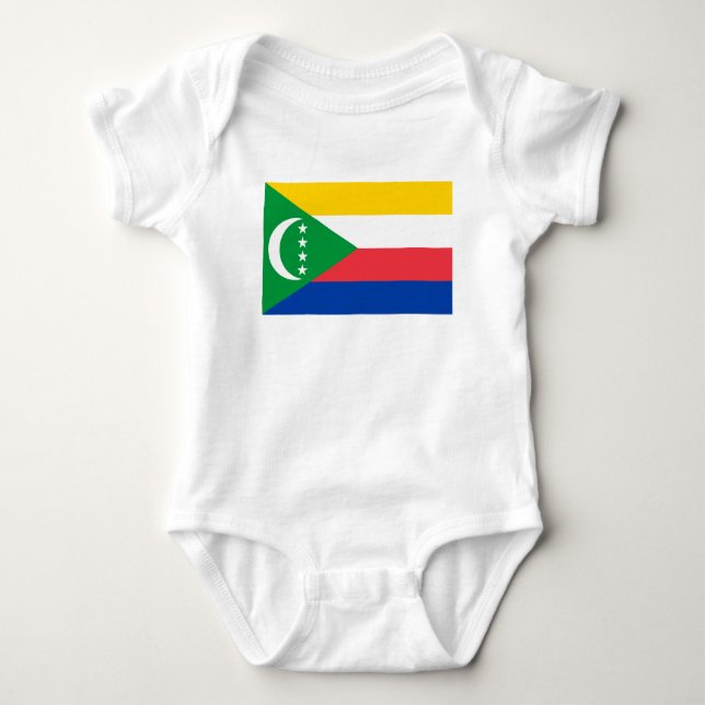 Comoros Flagga T Shirt (Framsida)
