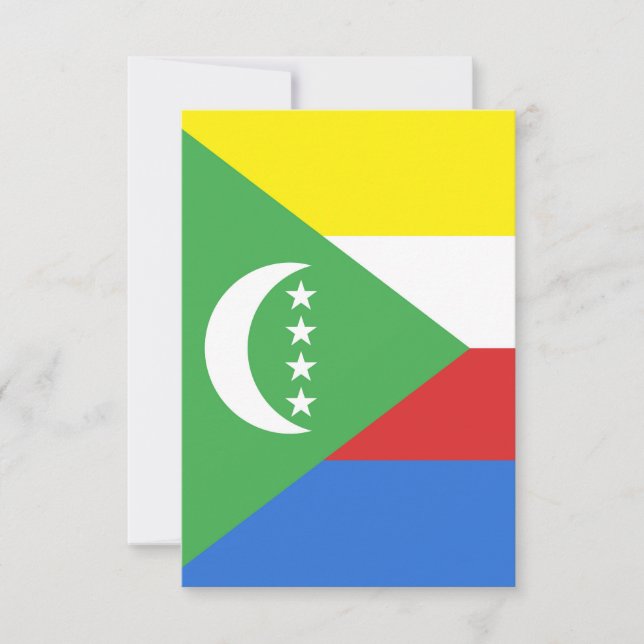 Comoros flagga tack kort (Framsida)
