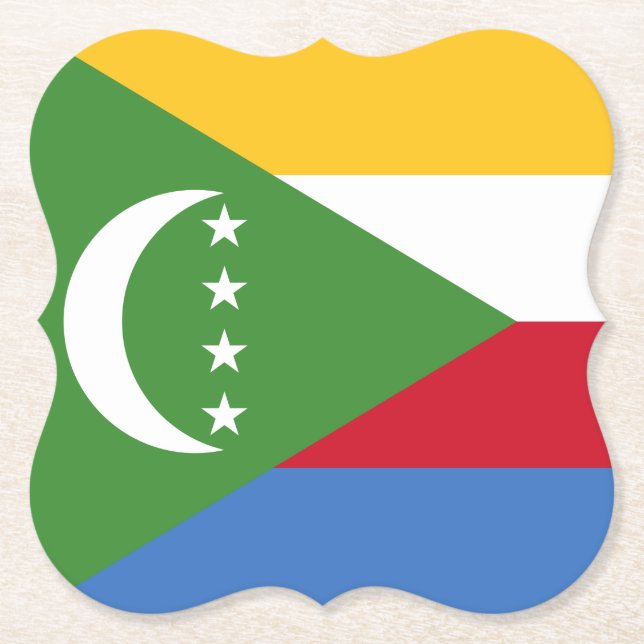 Comoros Flagga Underlägg Papper (Framsida)