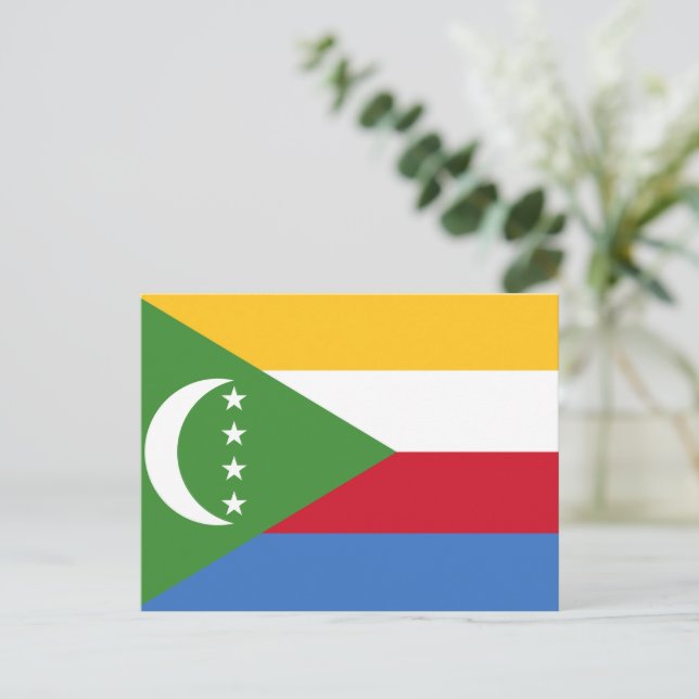 Comoros flagga vykort (Stående Fram)