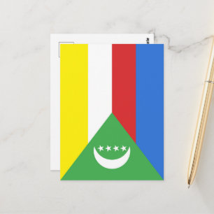 Comoros flagga vykort