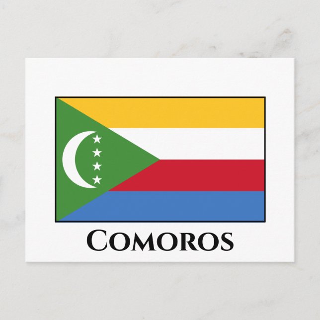 Comoros Flagga Vykort (Framsida)