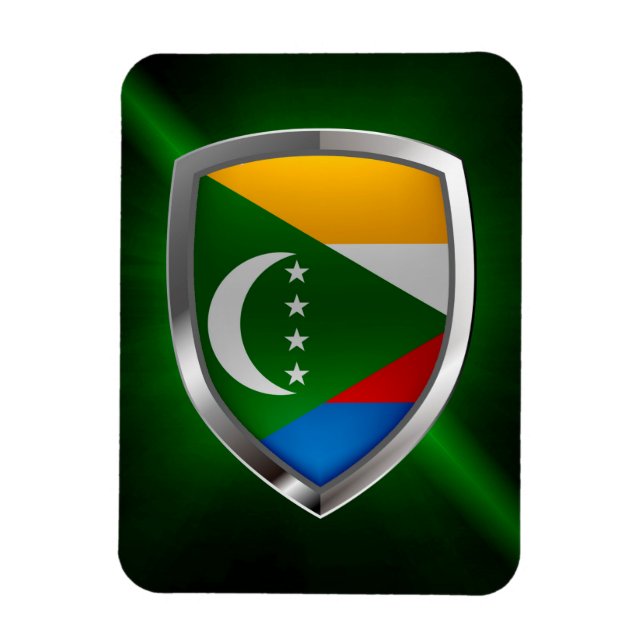 Comoros Mettalic Emblem Magnet (Vertikal)