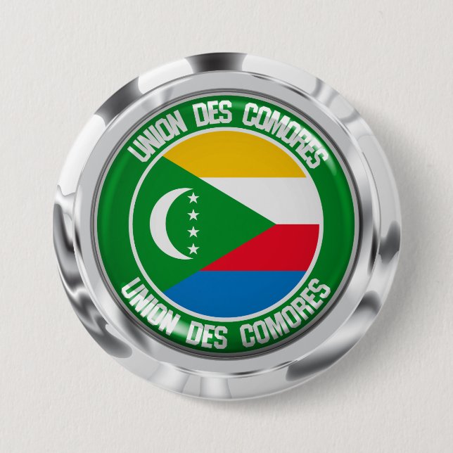 Comoros Round Emblem Knapp (Framsida)
