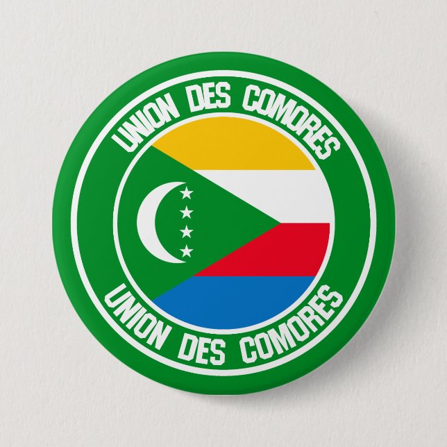 Comoros Round Emblem Knapp (Framsida)