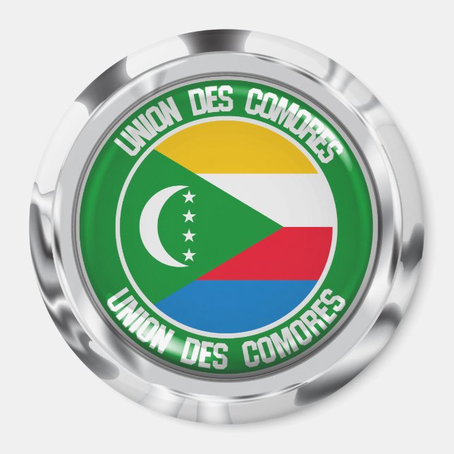 Comoros Round Emblem Magnet (Framsidan)