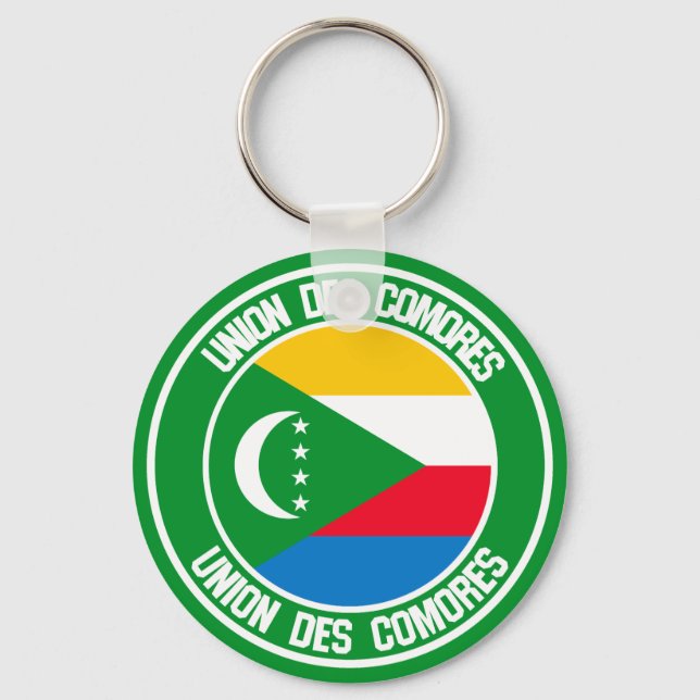 Comoros Round Emblem Nyckelring (Framsida)
