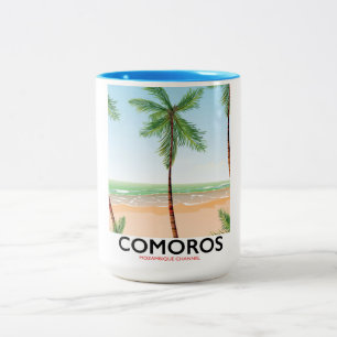 Comoros semesteraffisch. Två-Tonad mugg