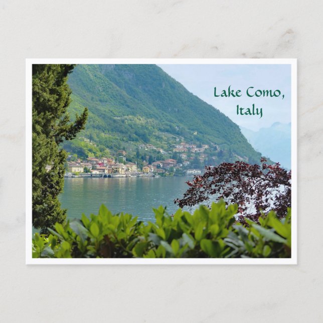 "Comosjön, Italien/ By över sjön" Vykort (Framsida)