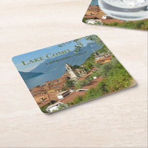 Comosjön Lombardiet Italien Underlägg Papper Kvadrat