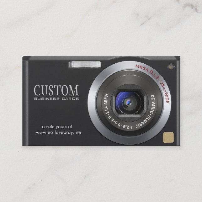 Compact Digital Camera Photograf Affärskort Visitkort (Framsida)