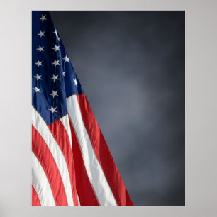 COMPACT PHOTO BACKDROP - US Flagga Blue Poster