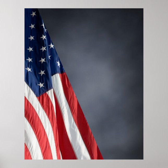 COMPACT PHOTO BACKDROP - US Flagga Blue Poster (Framsidan)