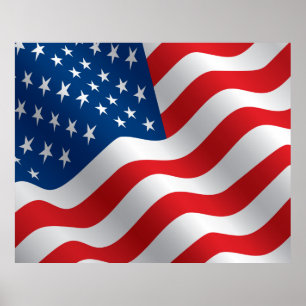 COMPACT PHOTO BACKDROP - US Flagga Stars och strip Poster