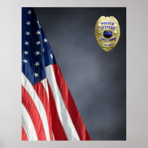 COMPACT POLICE PHOTO BACKDROP - Flagga och bricka Poster