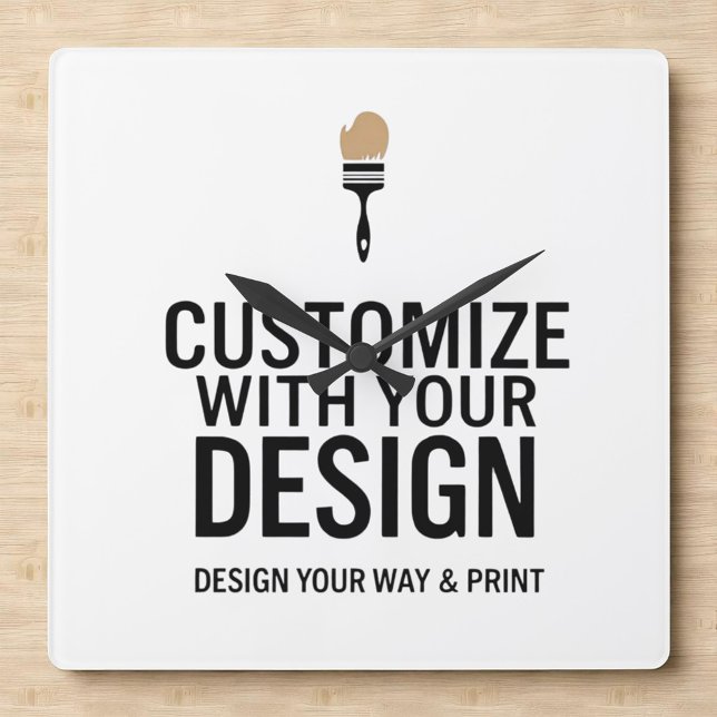 Company Branded Custom Minimalist Personalized   Fyrkantig Klocka (Skapare uppladdad)