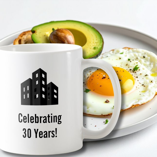 Company Business Logo Celebrating # Years Custom Kaffemugg (Skapare uppladdad)