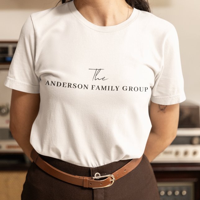 Company Business Name Branding Black Script T Shirt (Skapare uppladdad)