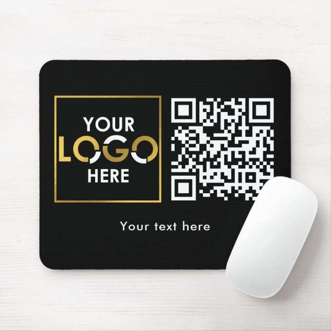 Company Business Your Logo Here QR Code Modern Musmatta (Med mus)