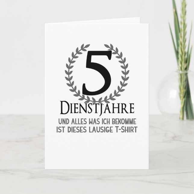 Company Celebration 5 Year Anniversary Employee Kort (Framsida)