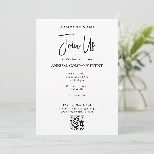 Company Event Office Party Corporate Annual White Inbjudningar (Stående Fram)