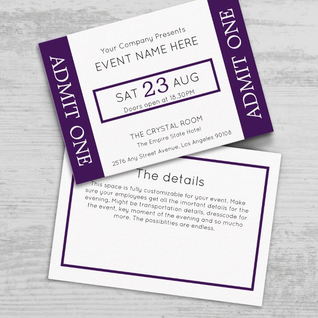 Company Event Ticket Concert Admit One Invitation Tilläggskort (Skapare uppladdad)