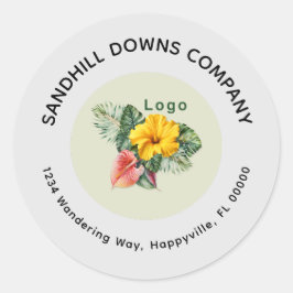 Company Logo and Business Name Curved Text Runt Klistermärke