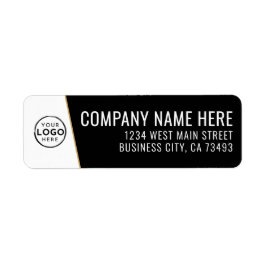 Company Logo Black Gold Business Returadress Etikett