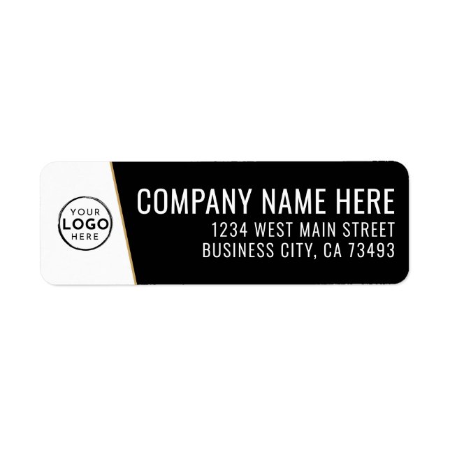 Company Logo Black Gold Business Returadress Etikett (Framsidan)