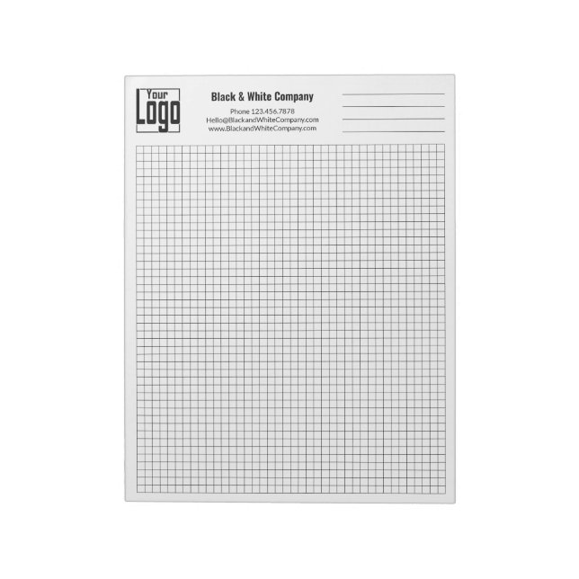 Company Logo Black Grid Graph Anteckningsblock (Roterad)