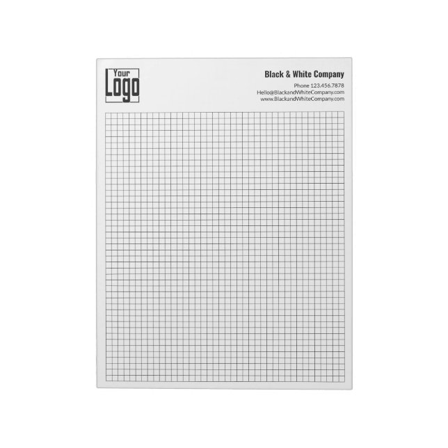 Company Logo Black Grid Graph Calcpad Anteckningsblock (Roterad)