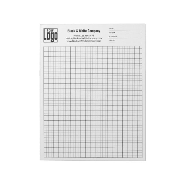 Company Logo Black Grid Graph Project Identifier Anteckningsblock (Roterad)