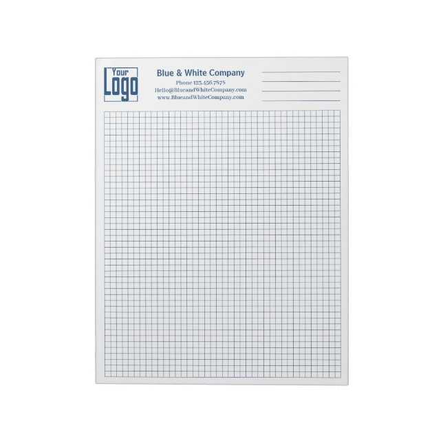 Company Logo Blue Grid Graph Anteckningsblock (Roterad)