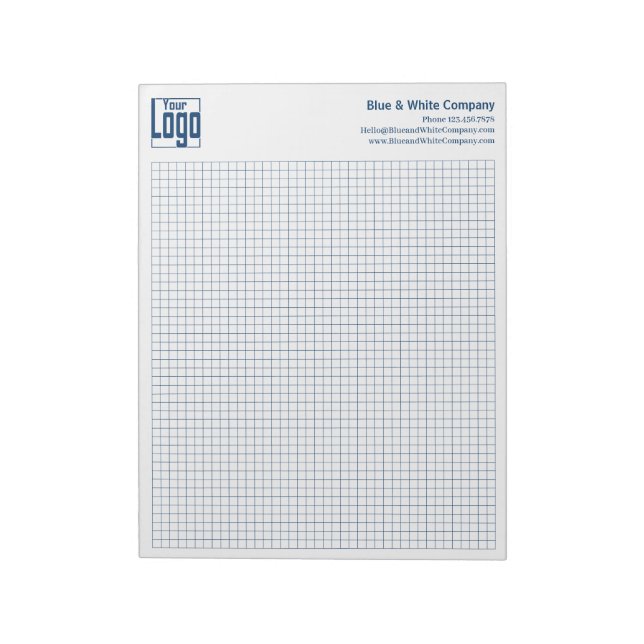 Company Logo Blue Grid Graph Calcpad Anteckningsblock (Roterad)
