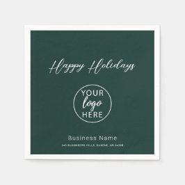 Company Logo Christmas Happy Holidays Napkins Pappersservett
